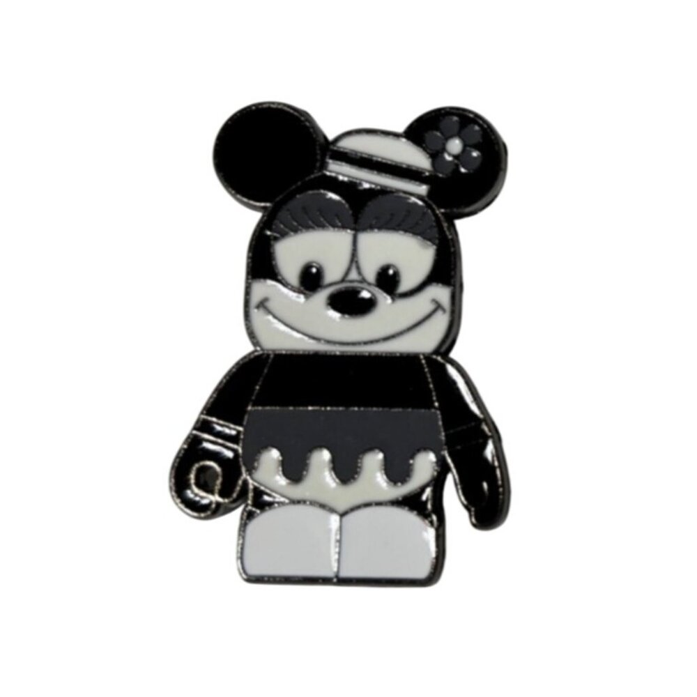 Disney Minnie Mouse Vintage-Inspired Black & White Enamel Pin Collectible - Picture 1 of 2